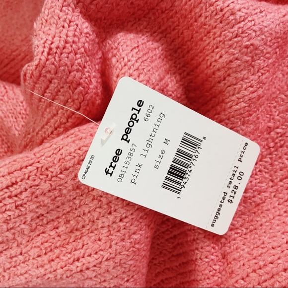 NWT Free People Brookside Sweater in Lightning Pink - Picture 13 of 13